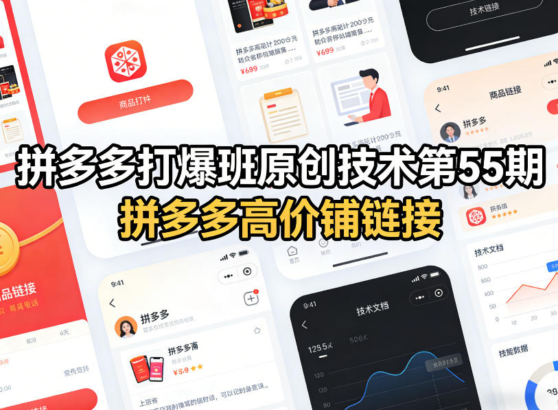 拼多多打爆班原创技术第55期，拼多多高价铺链接-优优云网创
