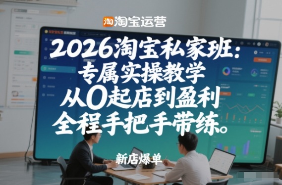 2026淘宝私家班:专属实操教学,从0起店到盈利,全程手把手带练(更新)-优优云网创