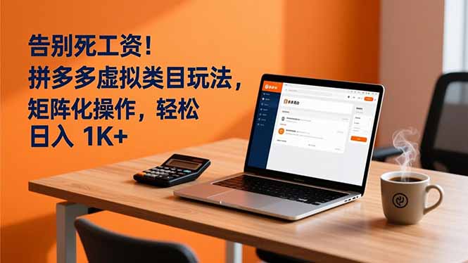 告别死工资!拼多多虚拟类目玩法,矩阵化操作,轻松日入 1K+-优优云网创