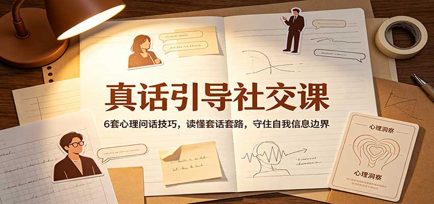 真话引导社交课：6套心理问话技巧，读懂套话套路，守住自我信息边界-思丰网赚