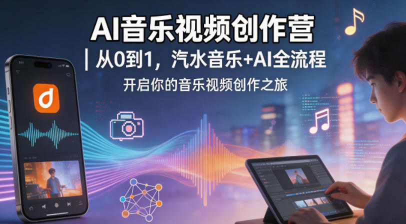 AI音乐视频创作营|从0到1,汽水音乐+AI全流程,开启你的音乐视频创作之旅-优优云网创