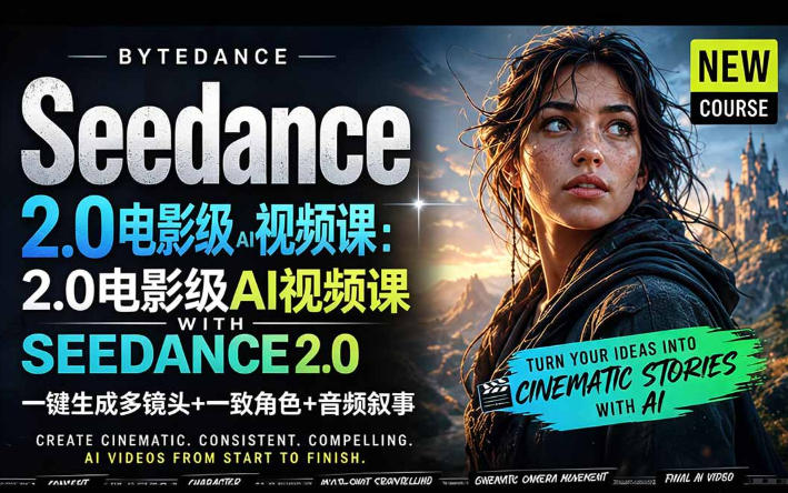 字节跳动的Seedance 2.0 AI电影视频生成制作教程,一键生成多镜头+一致角色+音频叙事-中英字幕-优优云网创