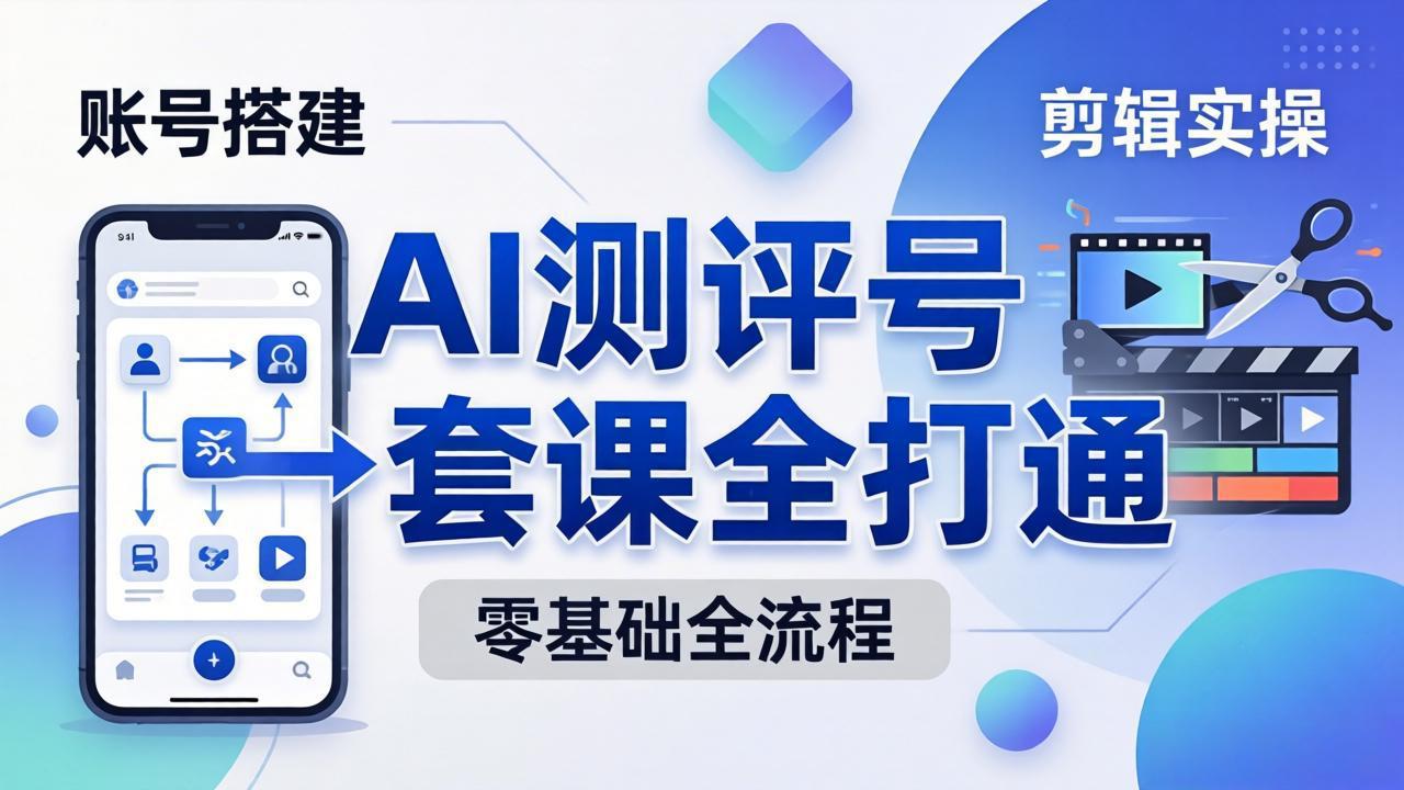 零基础起步怎么做AI测评号?账号搭建、爆款文案、剪辑实操、涨粉变现,一套课全打通-优优云网创