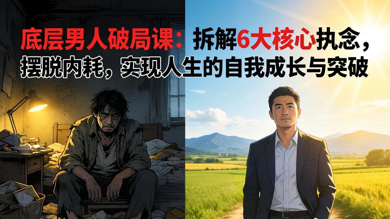 付费文章:底层男人破局课:拆解 6 大核心执念,摆脱内耗,实现人生的自我成长与突破-优优云网创