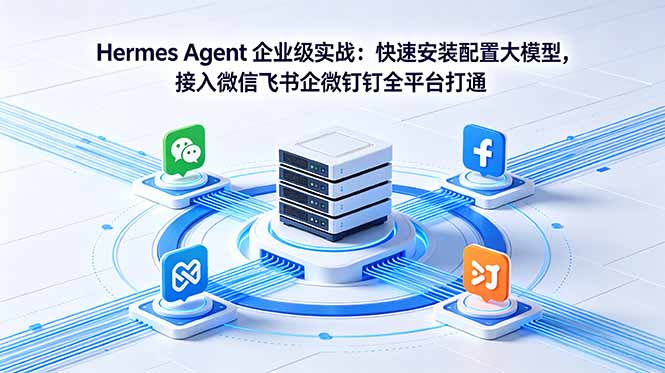 Hermes Agent 企业级实战：快速安装配置大模型，接入微信飞书企微钉钉全平台打通-优优云网创
