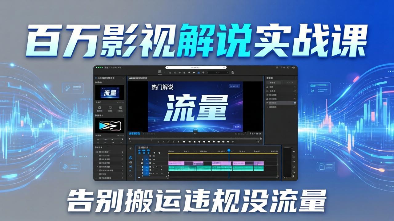 百万影视解说实战课:告别搬运违规没流量,AI文案+配音+剪映,做出能上热门的解说视频-优优云网创