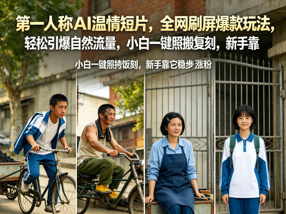 第一人称AI温情短片,全网刷屏爆款玩法,轻松引爆自然流量,小白一键照搬复刻,新手靠它稳步涨粉-优优云网创