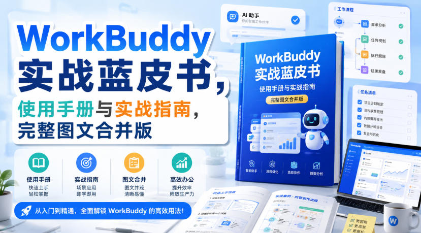 WorkBuddy实战蓝皮书,使用手册与实战指南,完整图文合并版-思丰网赚
