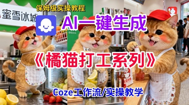 Coze扣子工作流一键生成胖橘猫打工短视频,保姆级实操搭建教学-优优云网创