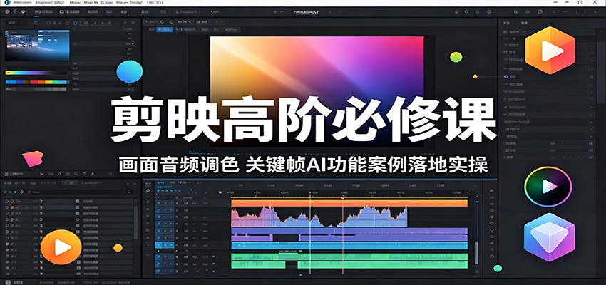 剪映高阶必修课:画面音频调色,关键帧AI功能案例落地实操-优优云网创