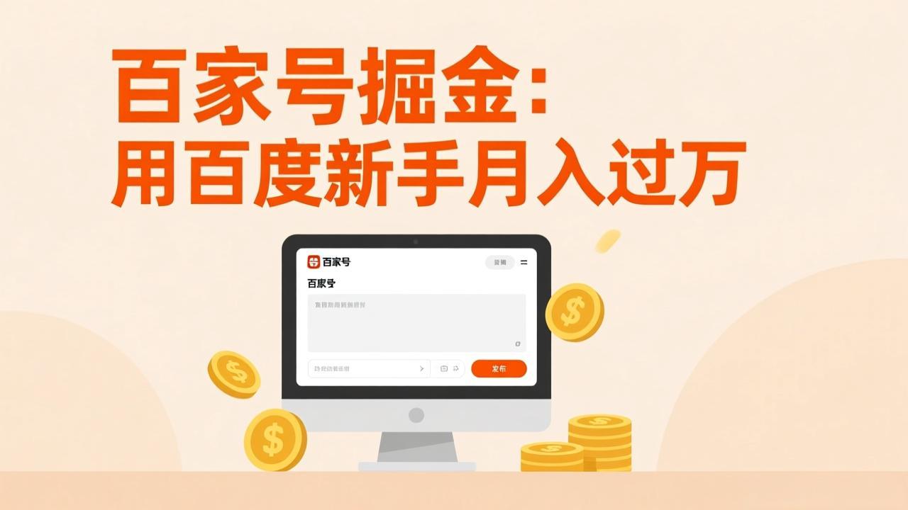 百家号掘金:用百度新手月入过万,日入300,无需引流,全新手机搬砖项目-优优云网创