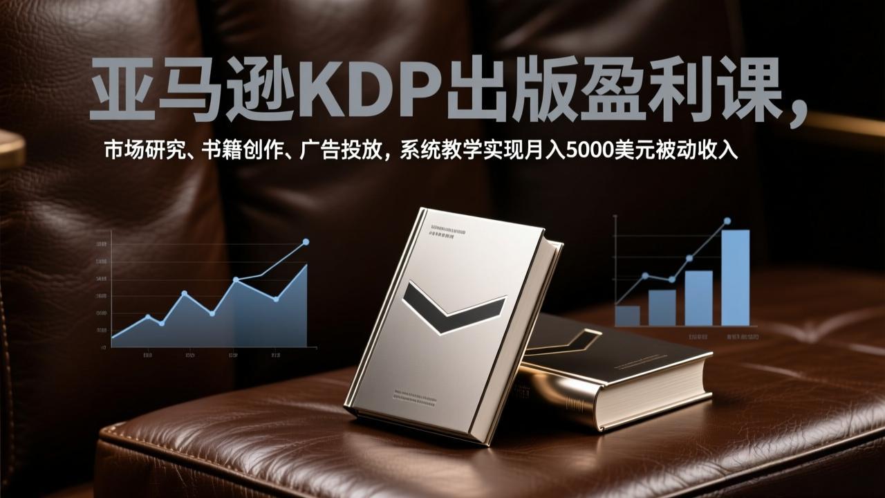 亚马逊KDP出版盈利课,市场研究、书籍创作、广告投放,系统教学实现月入5000美元被动收入-优优云网创