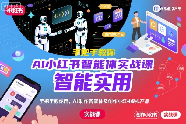 AI小红书智能体实战课,手把手教你用AI制作智能体及创作小红书虚拟产品,提效+内容商业化(更新)-优优云网创