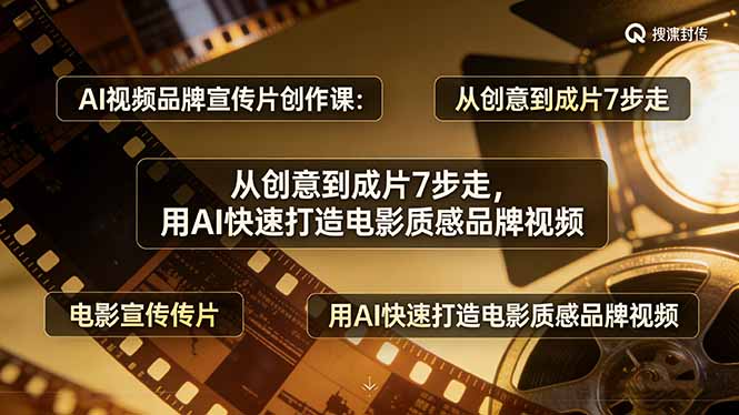 AI视频品牌宣传片创作课:从创意到成片7步走,用AI快速打造电影质感品牌视频-优优云网创