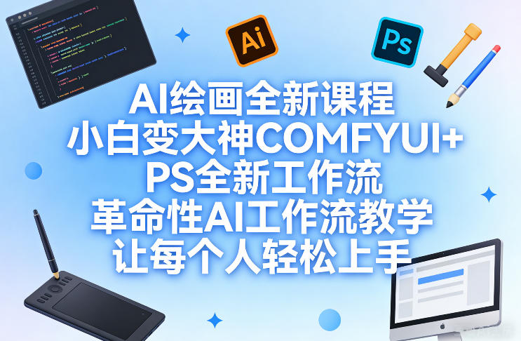 AI绘画全新课程,小白变大神COMFYUI+PS全新工作流,革命性AI工作流教学,让每个人轻松上手-优优云网创