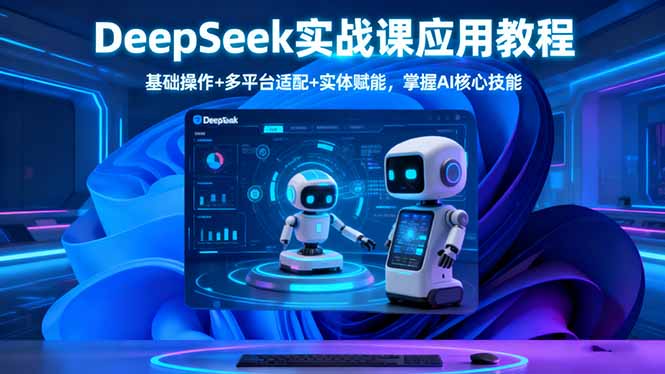 DeepSeek实战课应用教程、基础操作+多平台适配+实体赋能,掌握AI核心技能-优优云网创