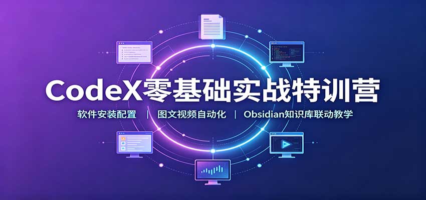 CodeX零基础实战特训营：软件安装配置，图文视频自动化，Obsidian知识库联动教学-思丰网赚