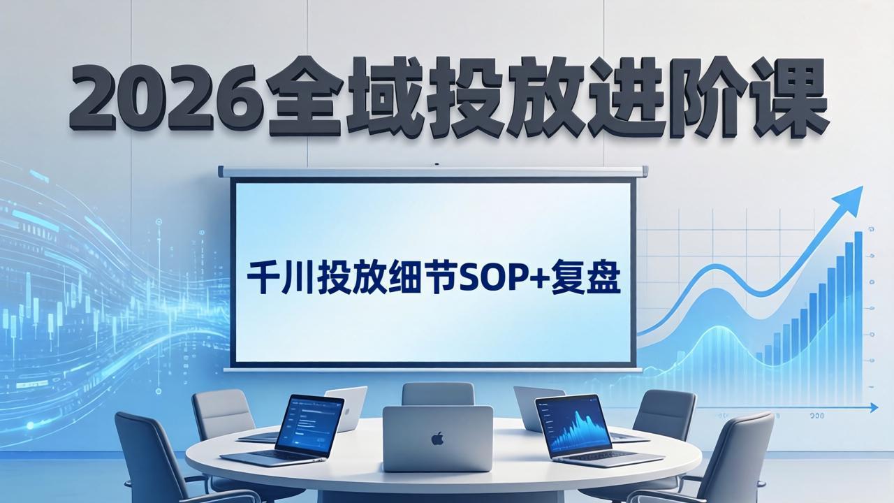 2026全域投放进阶课:杭州线下3天实战,千川投放细节SOP+复盘,撬动自然流量-优优云网创