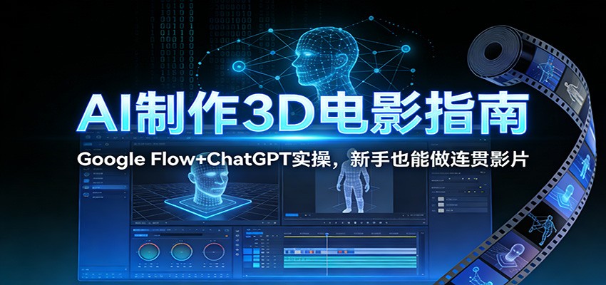 AI制作3D电影指南:Google Flow+ChatGPT实操,新手也能做连贯影片-优优云网创