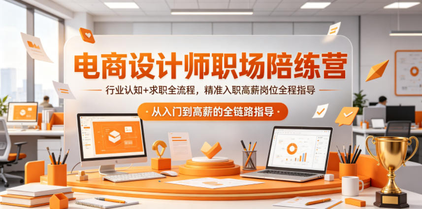 电商设计师职场陪练营，行业认知+求职全流程，精准入职高薪岗位全程指导-优优云网创