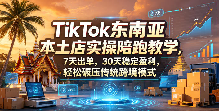 TikTok东南亚本土店实操陪跑教学，7天出单，30天稳定盈利，轻松碾压传统跨境模式-优优云网创