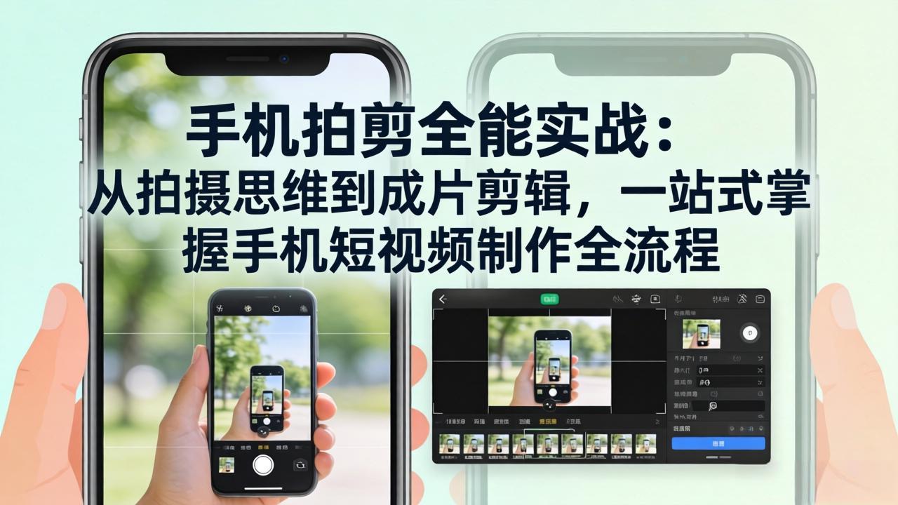 手机拍剪全能实战:从拍摄思维到成片剪辑,一站式掌握手机短视频制作全流程-优优云网创