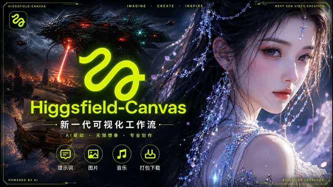 Higgsfield Canvas AI视频制作详解,节点式工作流搭建,重构新式视频创作完整教程-优优云网创