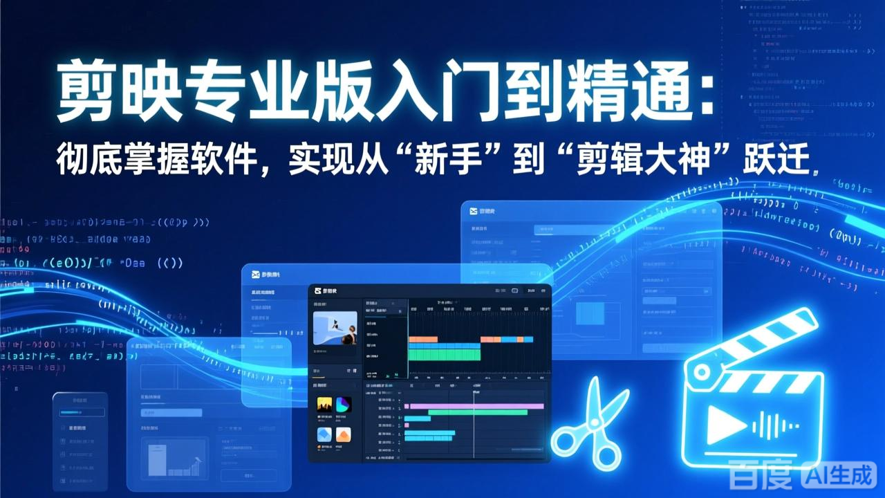 剪映专业版入门到精通:彻底掌握软件,实现从“新手”到“剪辑大神”跃迁-优优云网创