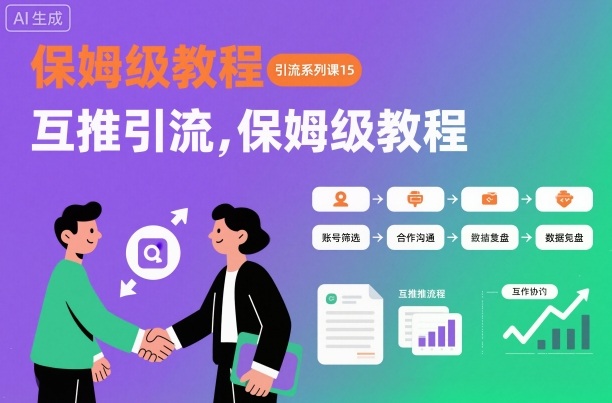 引流系列课15:互推引流,保姆级教程【文档】-优优云网创