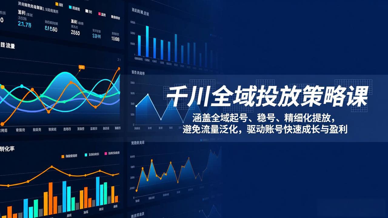 千川全域投放策略课:涵盖全域起号、稳号、精细化投放,避免流量泛化,驱动账号快速成长与盈利-优优云网创
