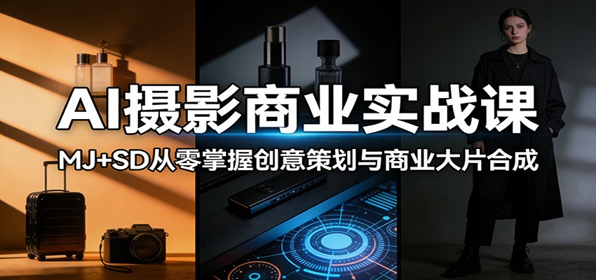 AI摄影商业实战课:MJ+SD从零掌握创意策划与商业大片合成-优优云网创