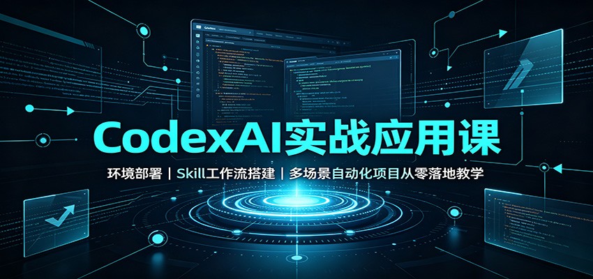 CodexAI实战应用课:环境部署Skill工作流搭建,多场景自动化项目从零落地教学-思丰网赚