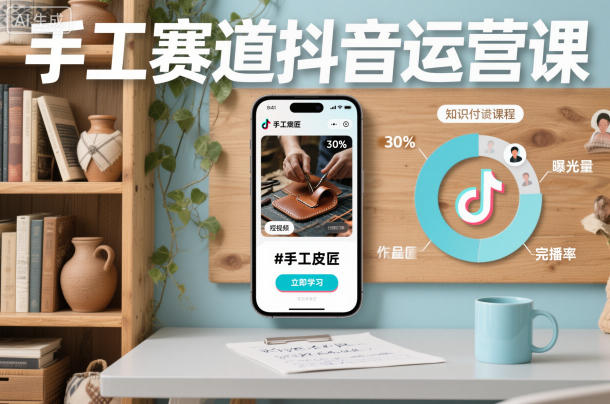 手工赛道抖音运营课,手工赛道流量运营-优优云网创