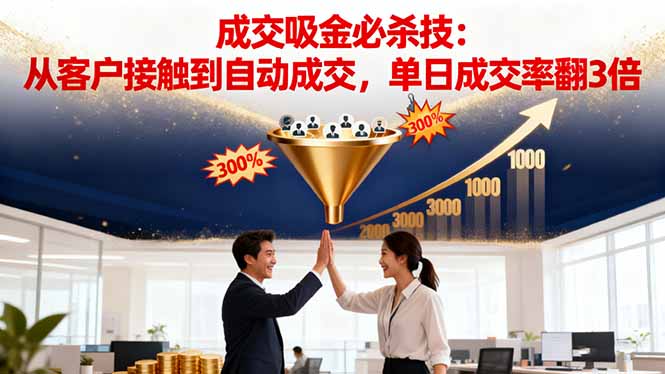 吸金成交营销必杀技:从客户接触到自动成交,单日成交率翻3倍-优优云网创