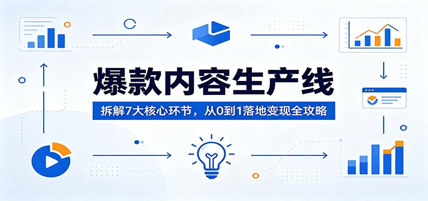 爆款内容生产线:拆解7大核心环节,从0到1落地变现全攻略-优优云网创
