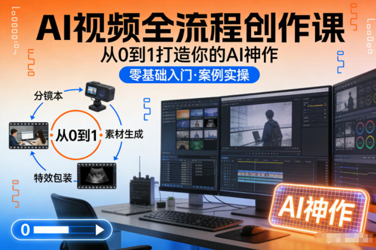 AI视频全流程创作课,从0到1打造你的AI神作-优优云网创