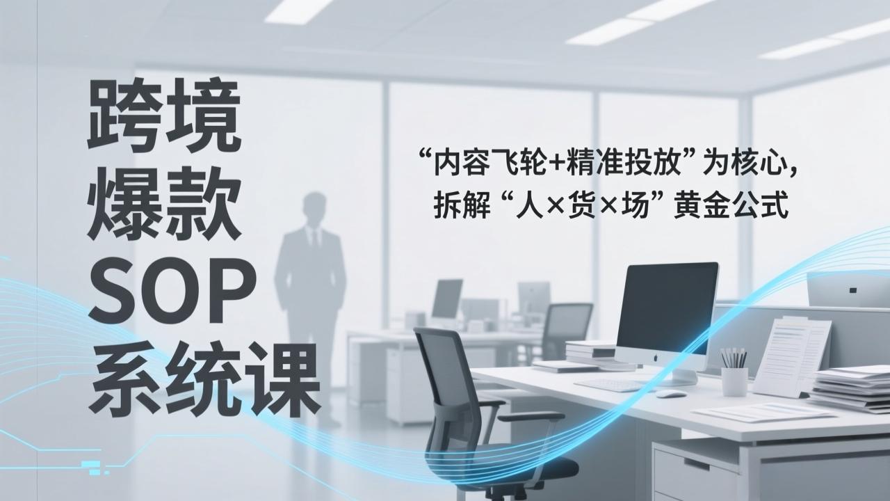 跨境爆款SOP系统课,“内容飞轮+精准投放”为核心,拆解“人×货×场”黄金公式-优优云网创