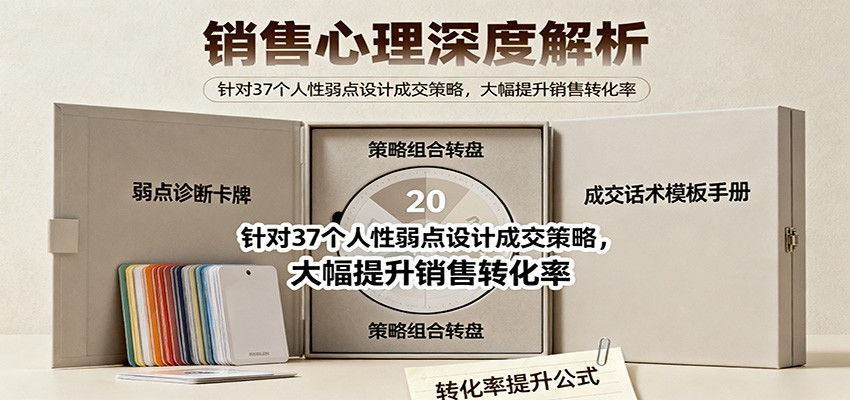 销售心理深度解析:针对37个人性弱点设计成交策略,大幅提升销售转化率!-优优云网创