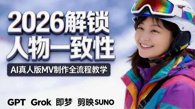 2026独创解锁人物一致性：AI真人版MV制作，不讲空话，不拼概念，全流程实操-优优云网创