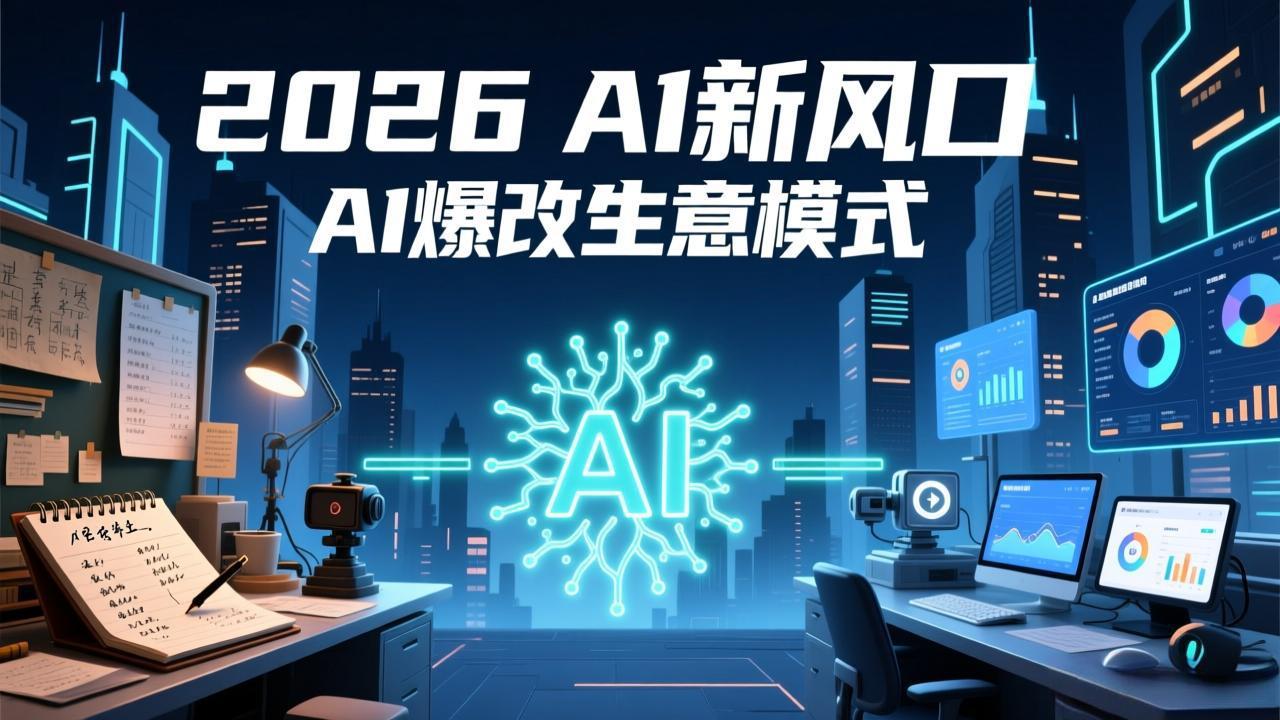 2026年AI创富新风口,用人工智能爆改你的生意模式,从短视频到直播全面降本增效抢占先机-优优云网创