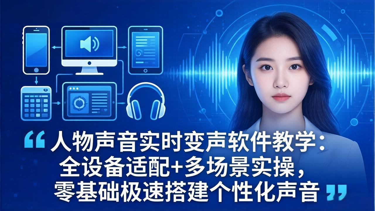 人物声音实时变声软件教学：全设备适配+多场景实操，零基础极速搭建个性化声音-优优云网创