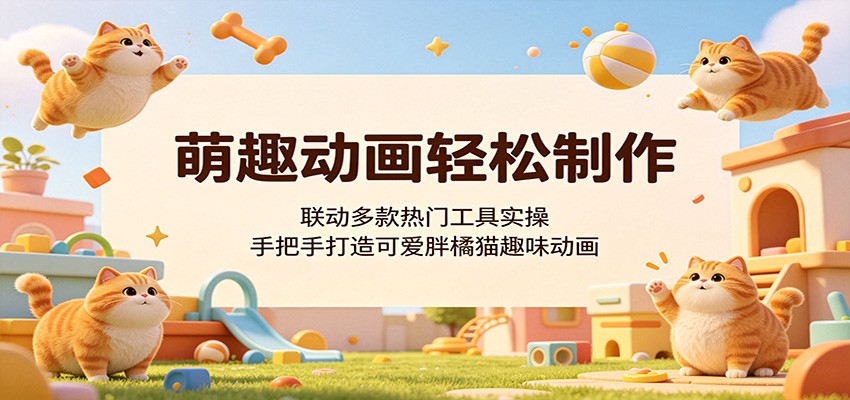 萌趣动画轻松制作，联动多款热门工具实操，手把手打造可爱胖橘猫趣味动画-优优云网创