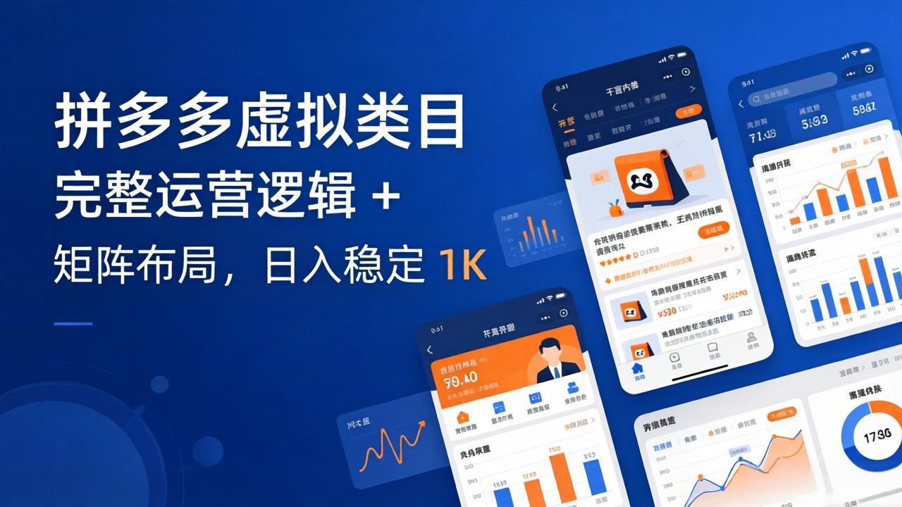 拼多多虚拟类目干货:完整运营逻辑 + 矩阵布局,日入稳定 1K-优优云网创