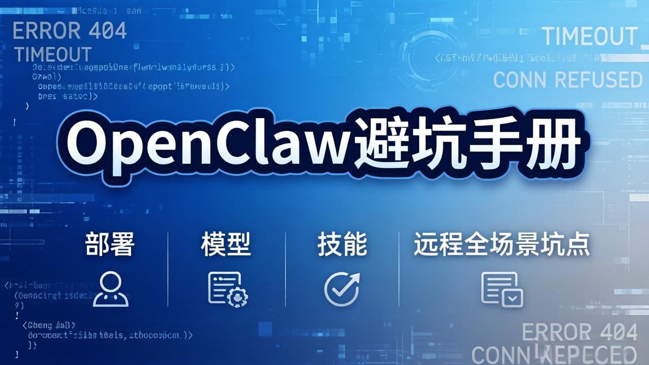 OpenClaw避坑手册:部署+模型+技能+远程全场景坑点,一次性给你说全,少走弯路-优优云网创