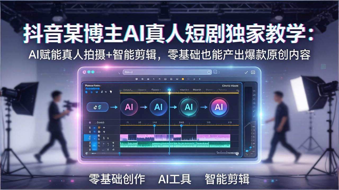 抖音某博主AI真人短剧独家教学:AI赋能真人拍摄+智能剪辑,零基础也能产出爆款原创内-优优云网创
