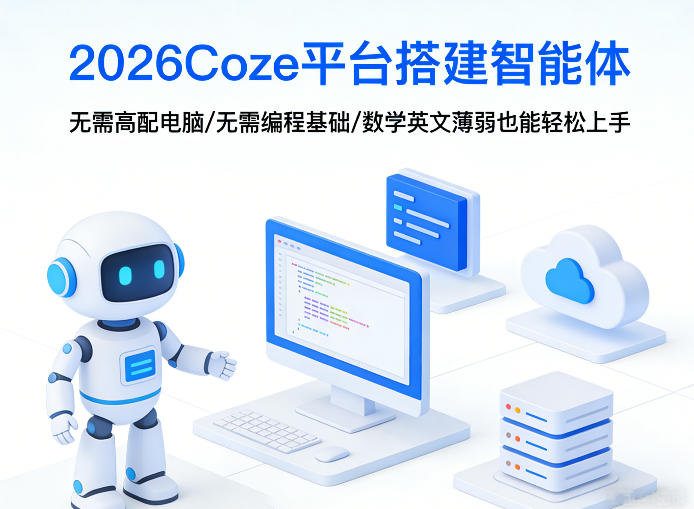 2026Coze平台搭建智能体,无需高配电脑、无需编程基础,哪怕数学和英文薄弱也能轻松上手-优优云网创