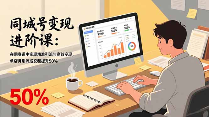 同城号变现进阶课:在同城赛道中实现精准引流与高效变现,单店月引流成交额提升50%-优优云网创
