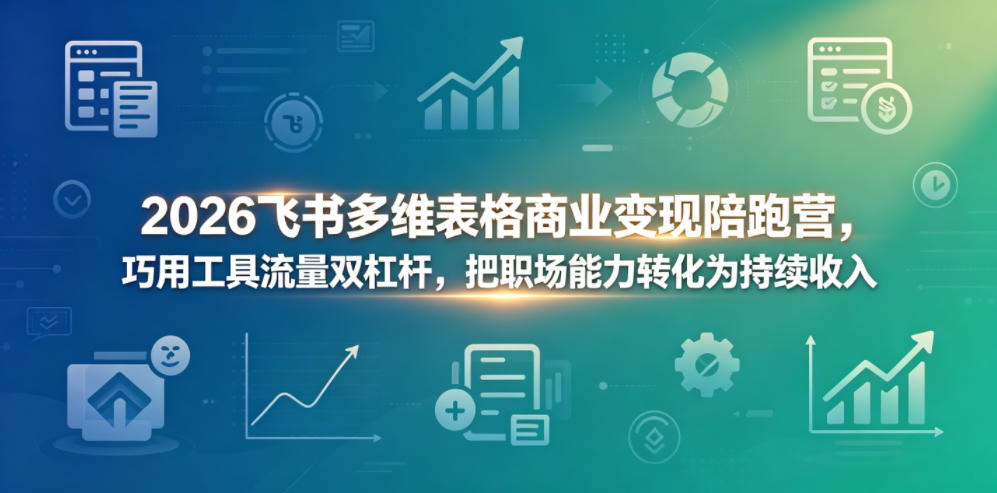 2026飞书多维表格商业变现陪跑营，巧用工具流量双杠杆，把职场能力转化为持续收入-优优云网创