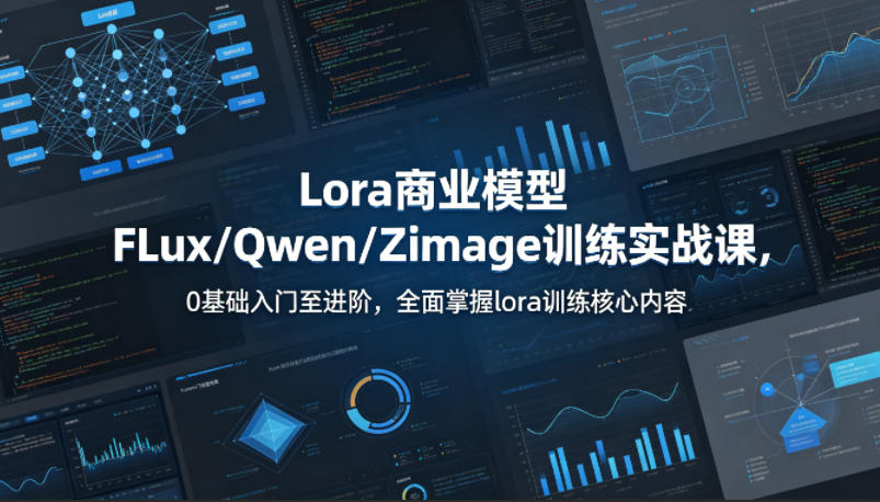 系统性学习Lora商业模型FLux/Qwen/Zimage训练实战课,0基础入门至进阶,全面掌握lora训练核心内容-优优云网创