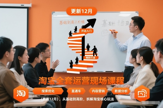淘宝全套运营现场课程(更新12月),从基础到高阶,拆解淘宝核心玩法-优优云网创